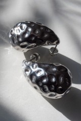 Drexcode - Hammered silver drop earrings - Luv Aj - Sale - 2
