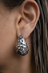 Drexcode - Hammered silver drop earrings - Luv Aj - Sale - 3