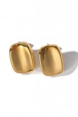Drexcode - Golden rectangular earrings - Luv Aj - Sale - 1
