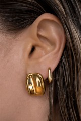 Drexcode - Golden rectangular earrings - Luv Aj - Sale - 3
