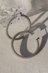 Drexcode - Silver hoop earrings with zircons - Luv Aj - Sale - 2