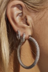 Drexcode - Silver hoop earrings with zircons - Luv Aj - Rent - 4