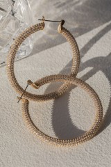 Drexcode - Golden hoop earrings with zircons - Luv Aj - Rent - 2