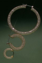 Drexcode - Golden hoop earrings with zircons - Luv Aj - Rent - 3