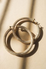 Drexcode - Golden hoop earrings with zircons - Luv Aj - Rent - 4