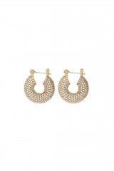 Drexcode - Golden domed earrings with zircons - Luv Aj - Sale - 1