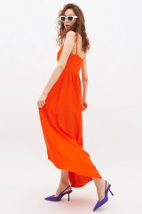 Drexcode - Orange ribbed dress - ML - Monique Lhuillier - Sale - 2