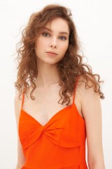 Drexcode - Orange ribbed dress - ML - Monique Lhuillier - Sale - 4