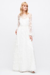 Drexcode - Long floral tulle dress with long sleeves, - ML - Monique Lhuillier - Rent - 1
