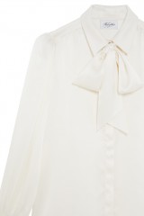 Drexcode - Camicia bianca in seta con fiocco - Redemption - Sale - 4