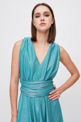 Drexcode - Laminated blue dress - Thomas Lee - Sale - 2