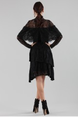 Drexcode - Short black dress with flounces and cape sleeves - Perseverance - Sale - 3