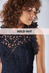 Drexcode - Blue lace dress with transparencies - Halston - Sale - 1