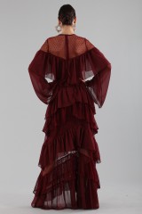 Drexcode - Long burgundy dress with ruffles - Perseverance - Sale - 3
