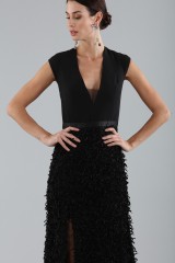 Drexcode - Black dress with embroidered skirt - Halston - Sale - 6