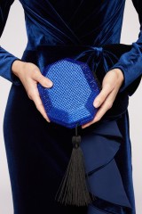 Drexcode - Octagonal clutch with electric blue microswarovski, - Anna Cecere - Rent - 1