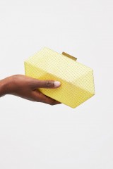 Drexcode - Lemon geometric clutch with rhinestones - Anna Cecere - Rent - 2