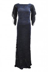 Drexcode - Abito blu pizzo floreale - Ana Maria Couture - Sale - 1