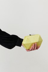 Drexcode - Geometric lime clutch with rhinestones - Anna Cecere - Sale - 5
