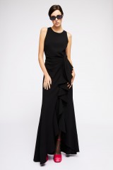Drexcode - Black dress with ruffles - Badgley Mischka - Rent - 2