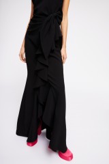 Drexcode - Black dress with ruffles - Badgley Mischka - Rent - 4