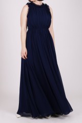Drexcode - Long blue dress - Badgley Mischka - Rent - 3