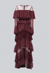 Drexcode - Long burgundy dress with ruffles - Perseverance - Sale - 7
