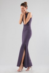 Drexcode - Plum dress with drapes - Chiara Boni - Rent - 3