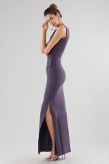 Drexcode - Plum dress with drapes - Chiara Boni - Rent - 5