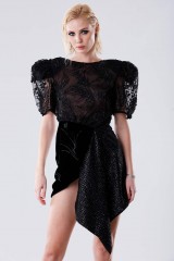 Drexcode - Black dress with sequins and side slit - Daniele Carlotta - Sale - 2