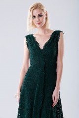 Drexcode - Green lace dress with drapery - Daphne - Sale - 2