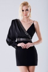 Drexcode - Short one-shoulder dress with rhinestones - Doris S. - Sale - 1