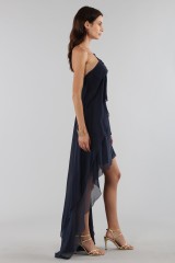 Drexcode - Asymmetric blue silk dress - Alberta Ferretti - Rent - 6