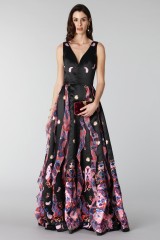 Drexcode - Black silk dress with brocade print - Tube Gallery - Sale - 3