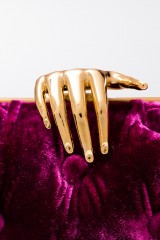 Drexcode - Purple velvet clutch with hand closure - Benedetta Bruzziches  - Rent - 3