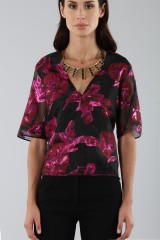 Drexcode - Sweat shirt with fuchsia brocade fantasy - Alcoolique - Sale - 5