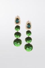 Drexcode - Earrings in green sequins - Shourouk - Sale - 2