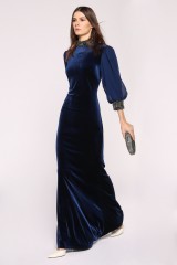 Drexcode - Velvet dress with high collar - Badgley Mischka - Rent - 1