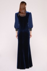 Drexcode - Velvet dress with high collar - Badgley Mischka - Rent - 4