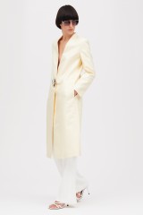Drexcode - Ivory duster coat with maxi button - Genny - Sale - 2