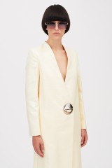 Drexcode - Ivory duster coat with maxi button - Genny - Rent - 4