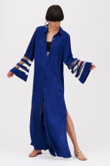 Drexcode - Blue tunic with transparent inserts - Kathy Heyndels - Sale - 4