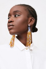 Drexcode - Yellow and blue drop earrings  - Sharra Pagano - Sale - 1