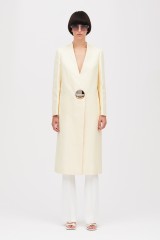 Drexcode - Ivory duster coat with maxi button - Genny - Sale - 1