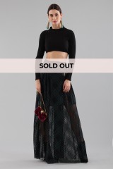 Drexcode - Long checkered skirt with transparencies - Philosophy - Sale - 1