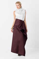Drexcode - Bordeaux skirt with anterior drapery  - Albino - Rent - 1