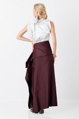 Drexcode - Bordeaux skirt with anterior drapery  - Albino - Rent - 2
