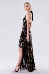 Drexcode - Long dress with golden print - Halston - Sale - 2