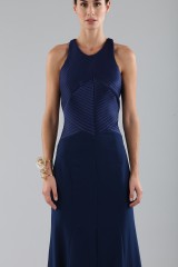 Drexcode - Blue dress with structured top - Halston - Sale - 5