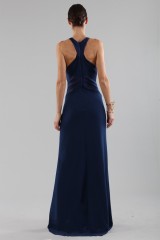 Drexcode - Blue dress with structured top - Halston - Sale - 2